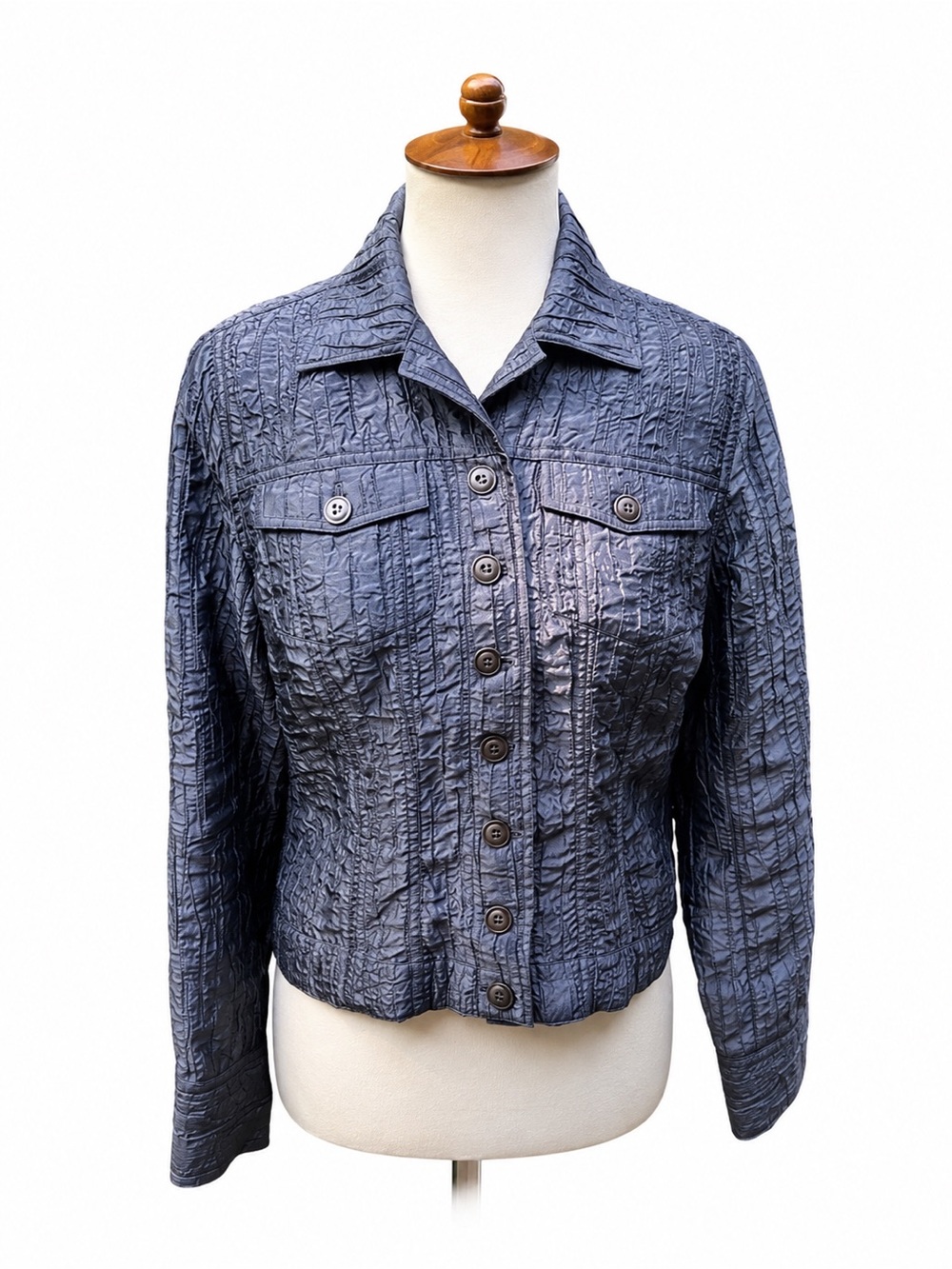 Chico’s silver button up jacket